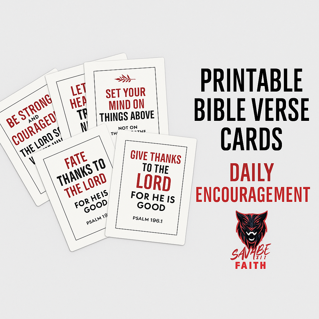 Printable Bible Verse Cards for Daily Encouragement β Scripture Cards for Faith and Strength | Savage Faith PDF Download